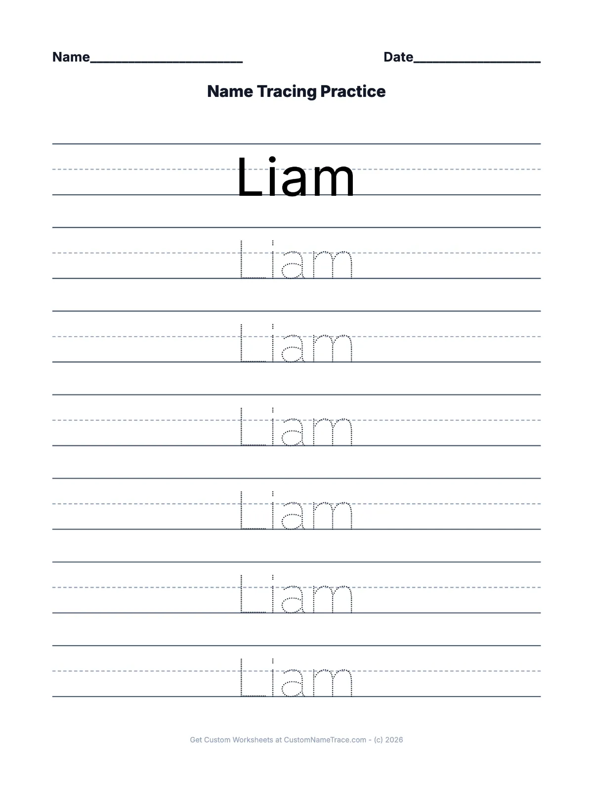 Liam worksheet preview