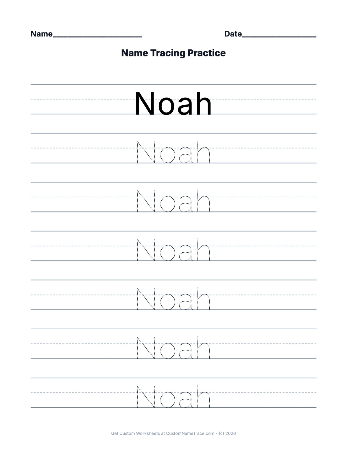 Noah worksheet preview